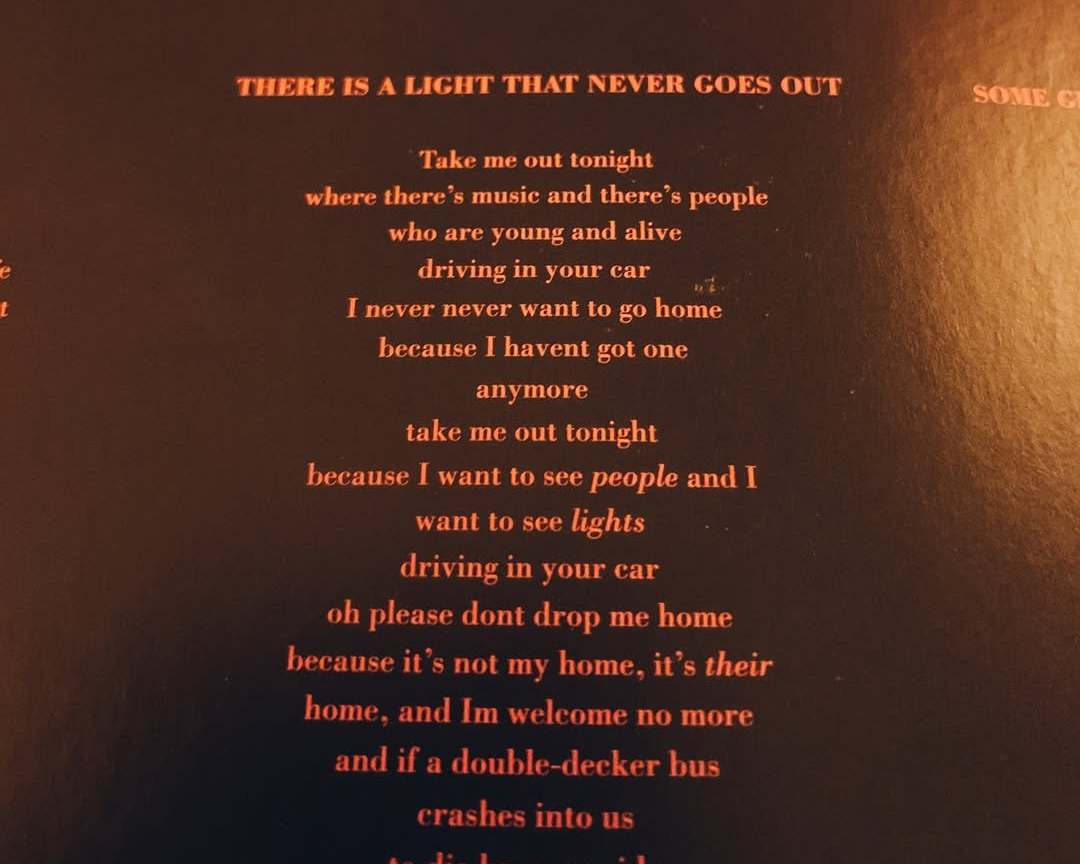"There is a Light that Never Goes Out" lyrics